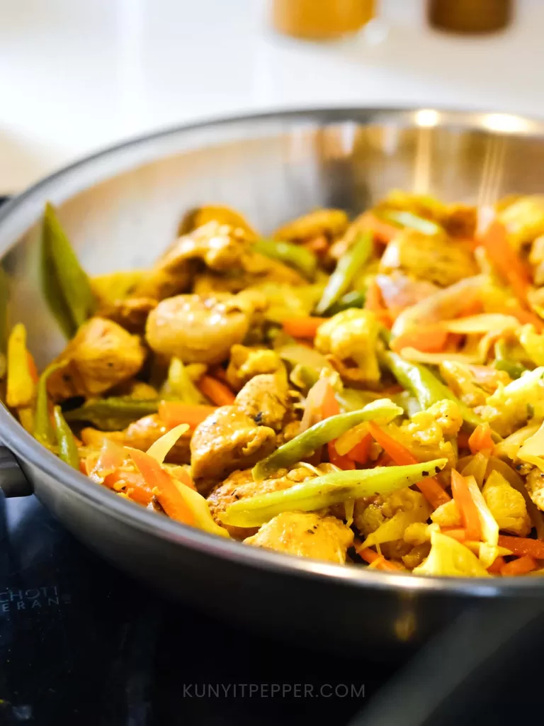 Asian Turmeric Chicken in a pan