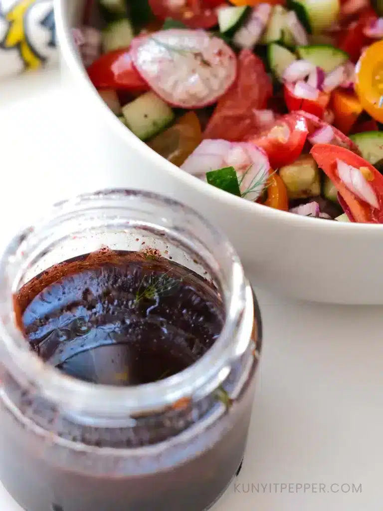 Persian Sumac Dressing next to Salad