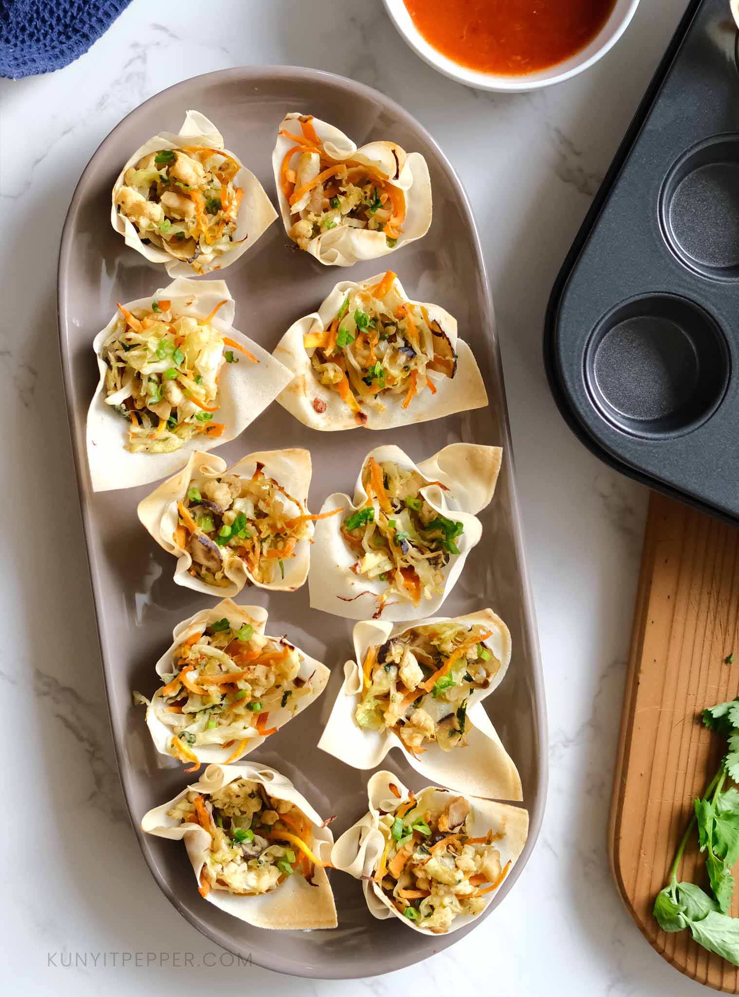 Oven-Baked Spring Rolls Cups