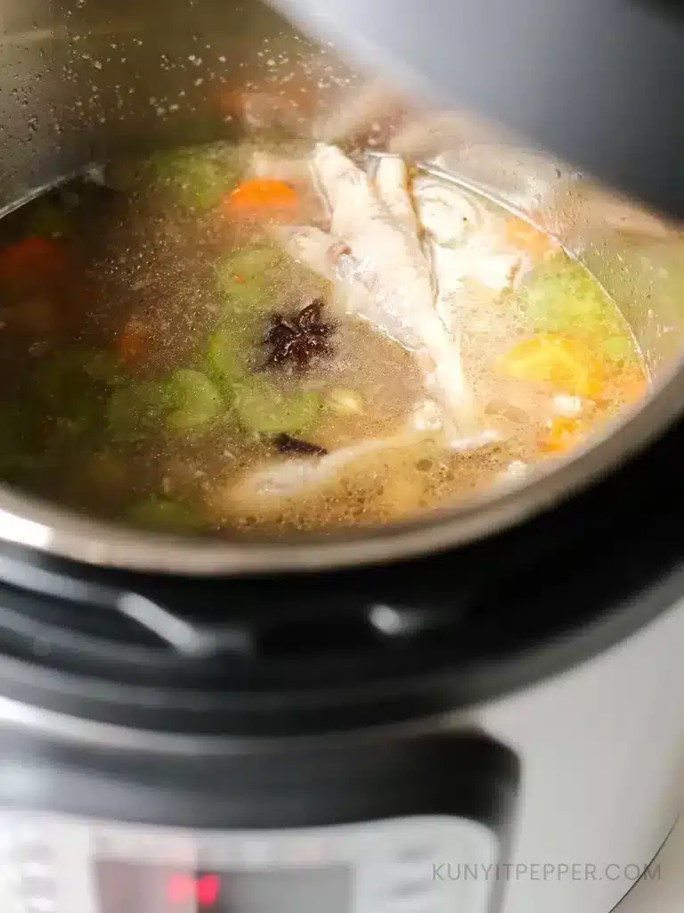 Brimming Asian Chicken Feet Soup in Instant Pot