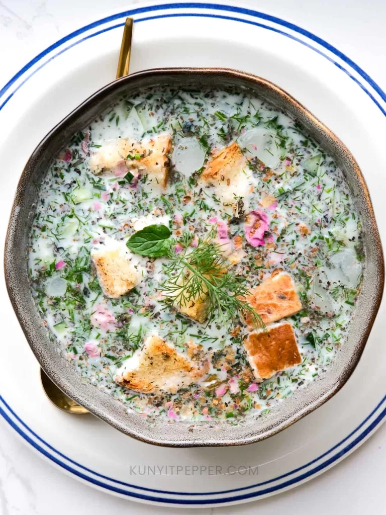 Healthy Summer Dessert Soup_Persian Cold Cucumber Yogurt Soup