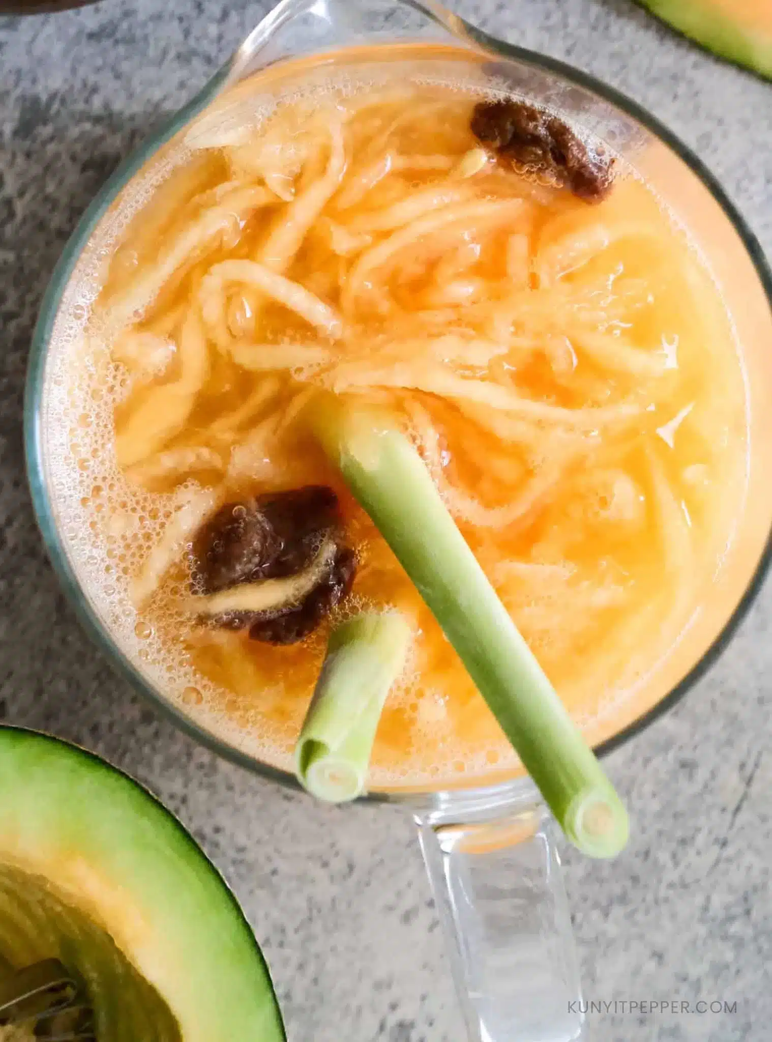 Cantaloupe Juice with Lemongrass and Dried Plum
