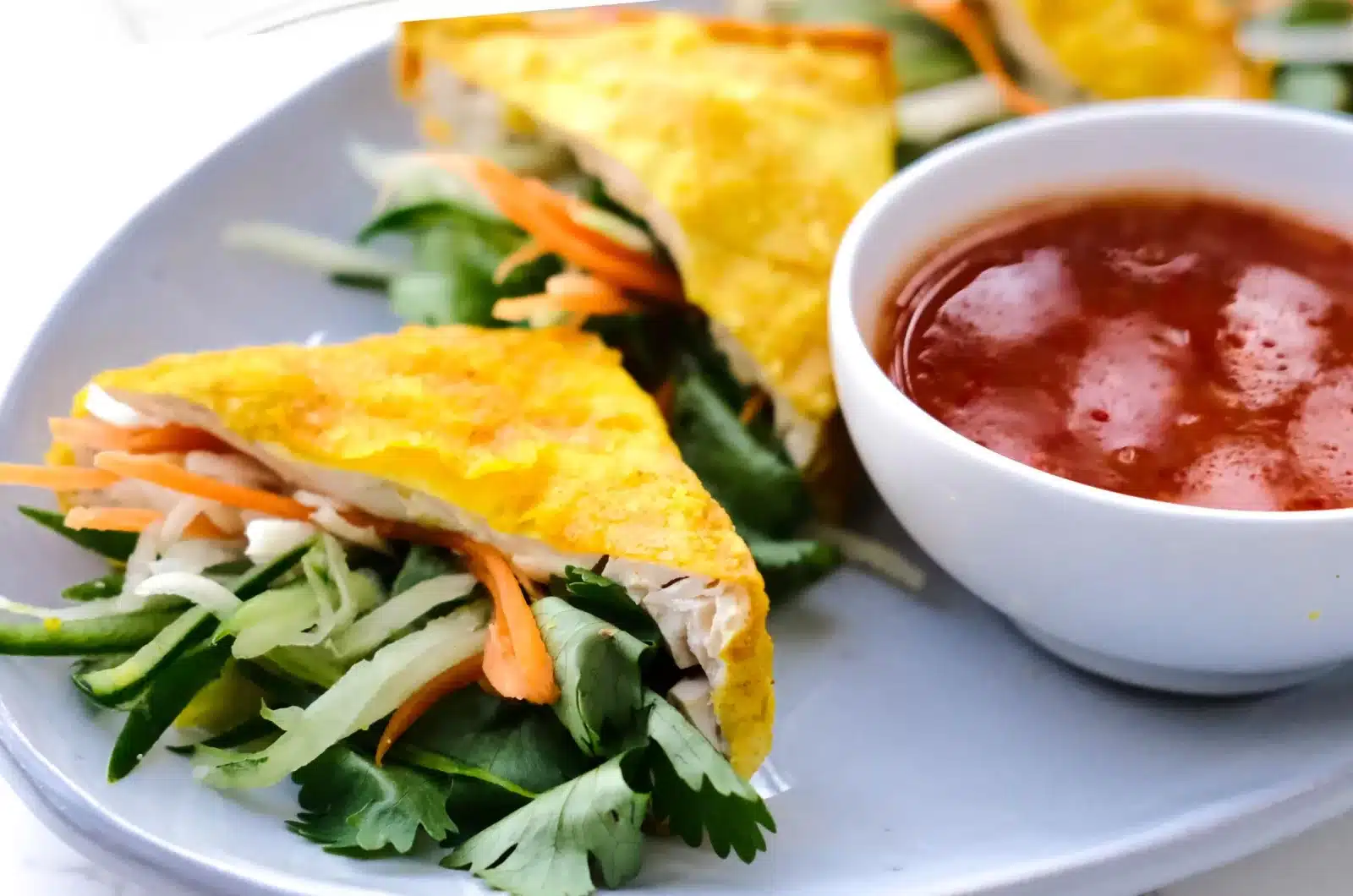 Vegetables Stuffed Tofu with Thai Garlic Chili Sauce