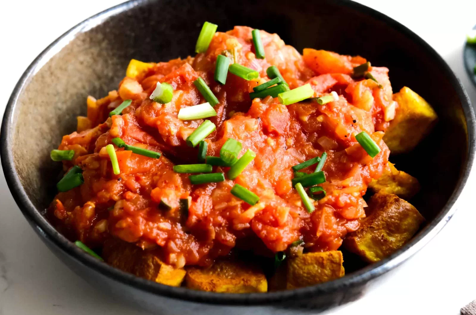 Air-fried Vietnamese Tofu with Tomato Sauce